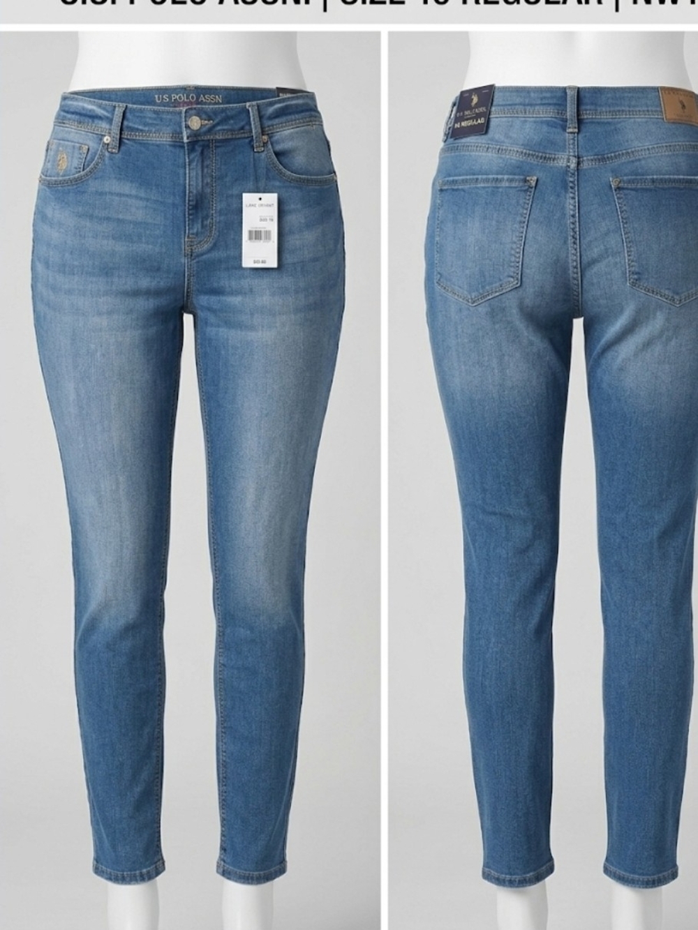 NWT U.S. Polo Assn. Medium Wash Sexy Stretch Jeans Size 16 Regular